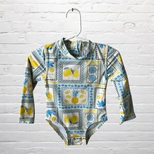 Swimzip // Mediterranean Lemons Patchwork Long Sleeve Swimsuit
